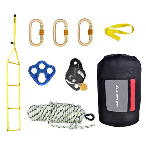 bing rescue ladder with kern mantle rope, rope grab and karabiners