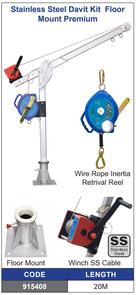 Stainless Steel Davit Kit  Floor Mount– Premium