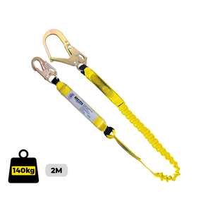 Lanyard Single Elasticated Webbing 2M ANSI T/A Hook and Scaffold hook