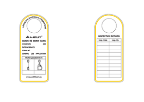 G80 Single Leg Chain Sling Tag S/Steel