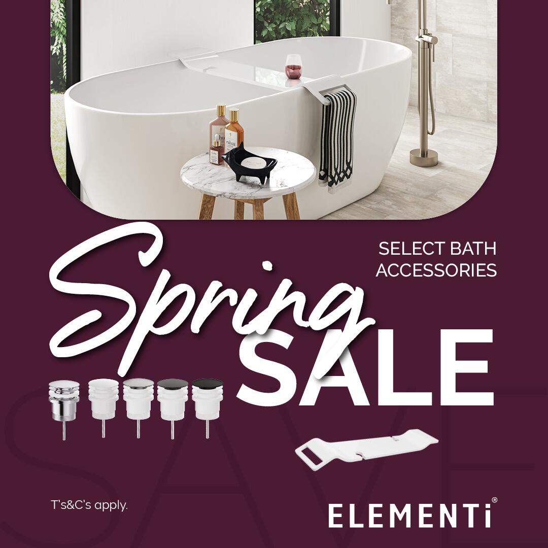 Elementi Spring Sale. Select bath accessories on sale.