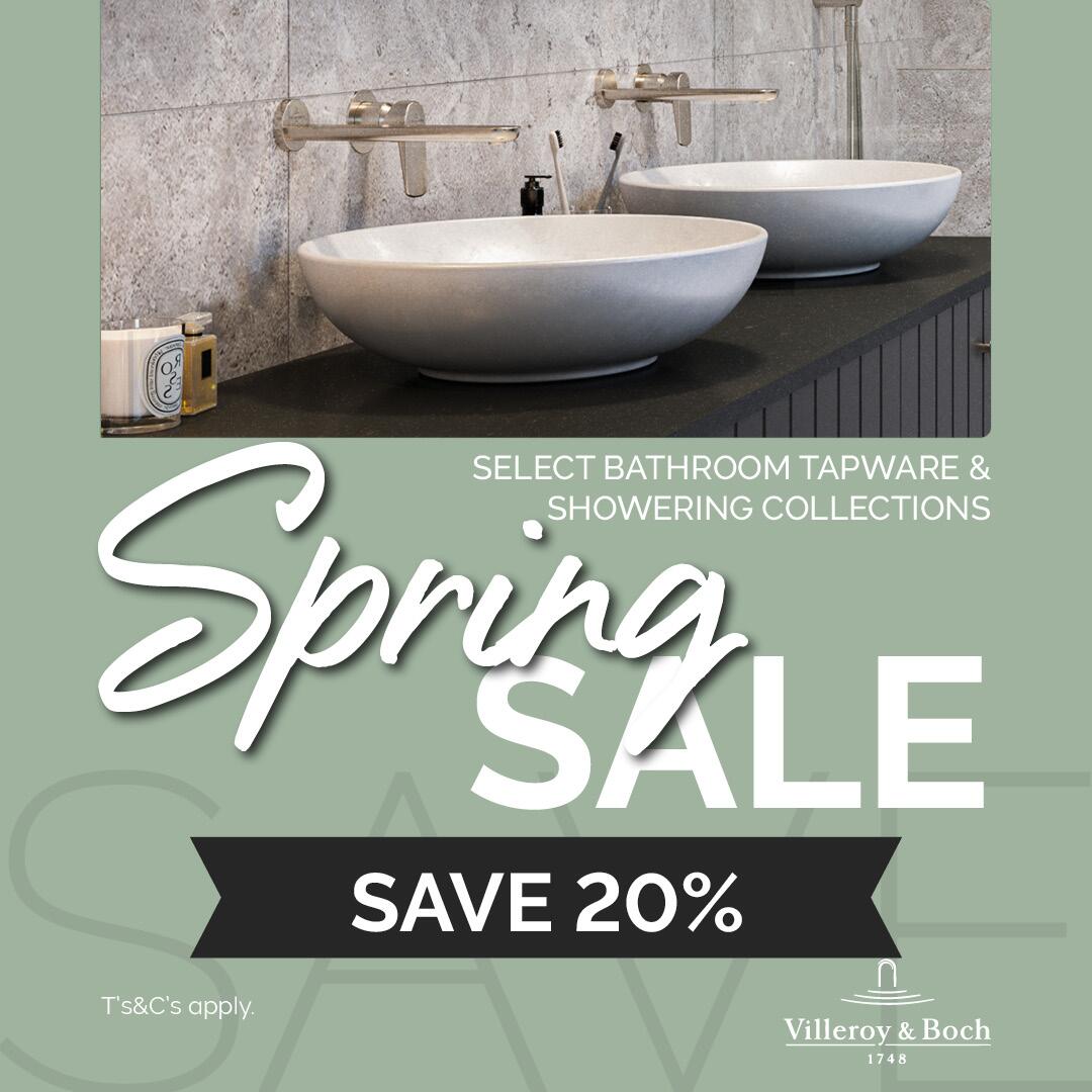 Villeroy & Boch Spring Sale. Save 20% on select bathroom tapware and showering collections.