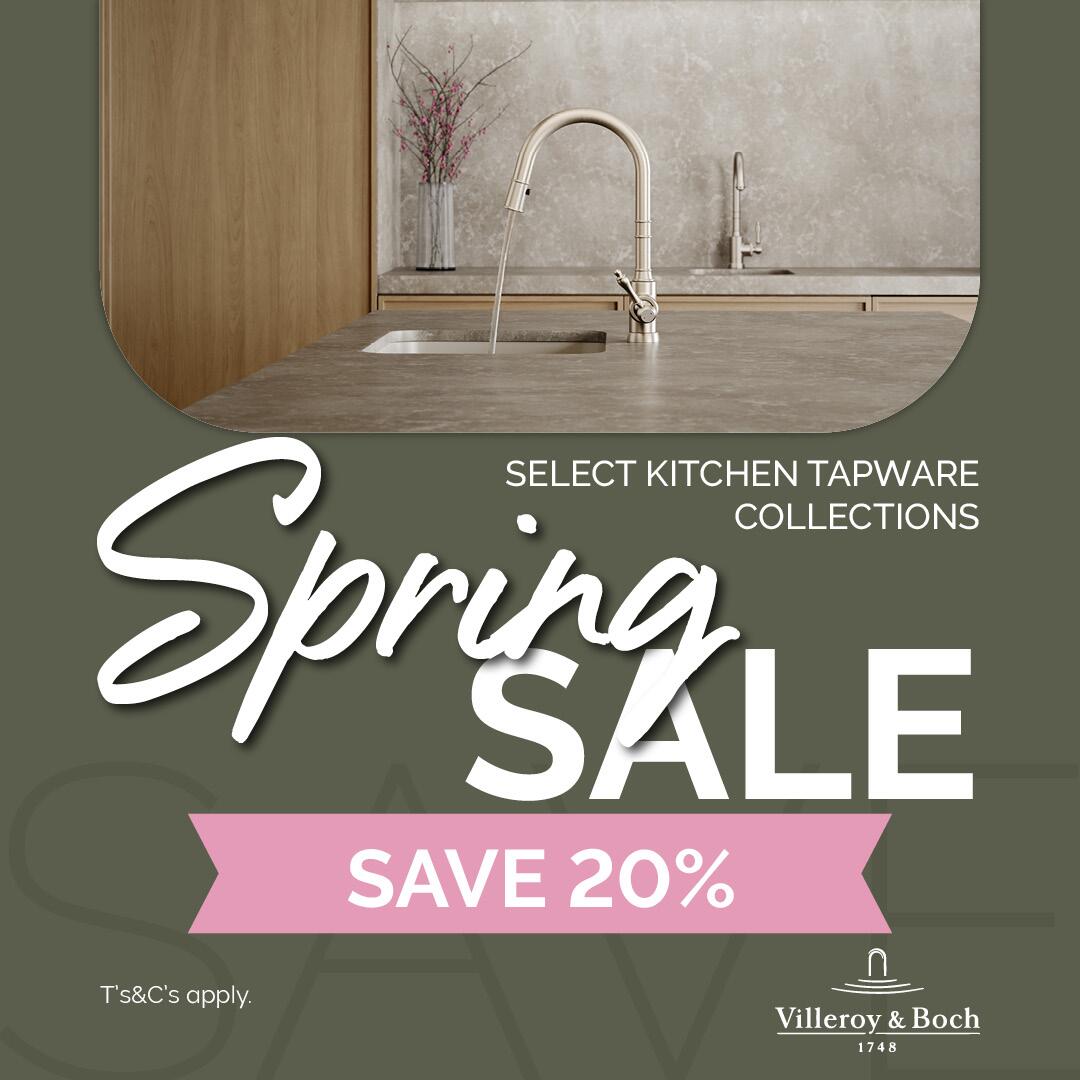 Villeroy & Boch Spring Sale. Save 20% on select kitchen tapware collections.