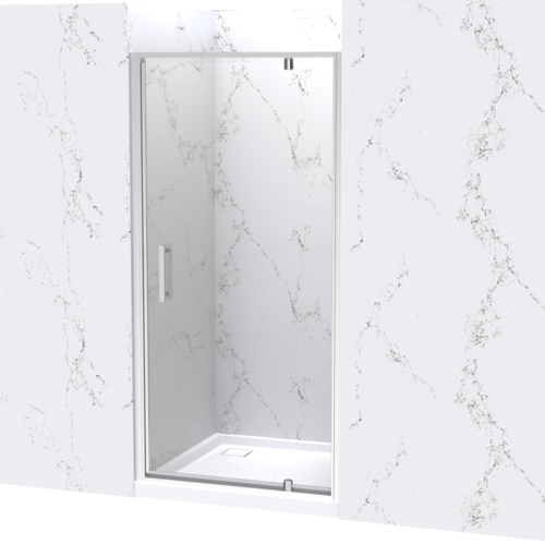 Athena Amara Alcove Tiled Shower Rear Waste Satin, 1000x1000mm