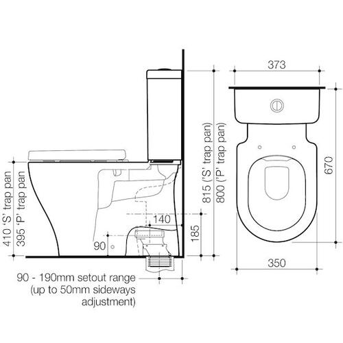 Caroma Luna Close Coupled Toilet Suite Cleanflush