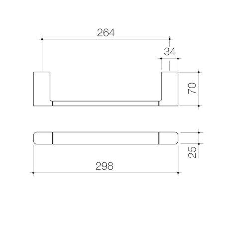 Caroma Luna Hand Towel Rail, 298mm