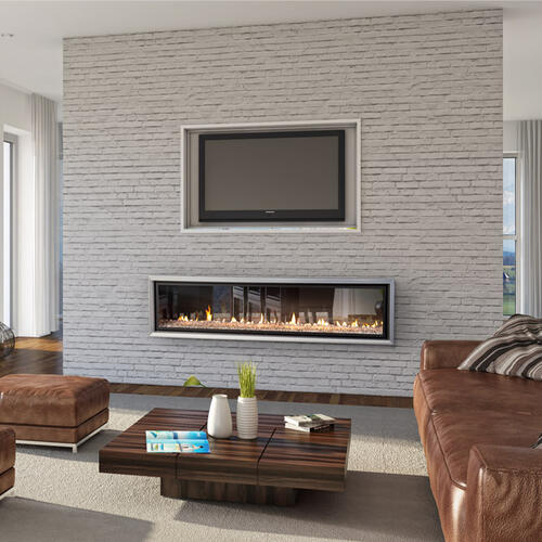 Escea DX1500 Gas Fireplace Double Sided with NZ Rock