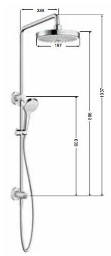 hansgrohe Pulsify S Showerpipe 2jet without EcoSmart, chrome