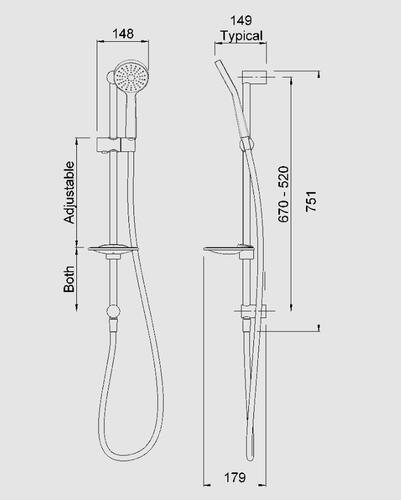 Methven Milano II Slide Shower