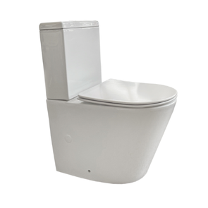 Argent Krona Back To Wall Toilet Suite with White Button