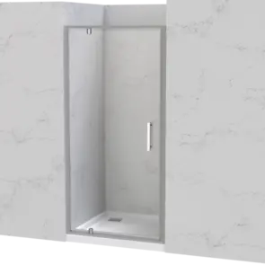 Athena Amara Alcove Tiled Shower Rear Waste Satin, 1000x1000mm