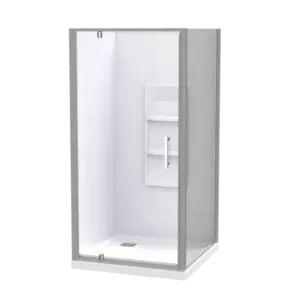 Athena Amara Square Shower Moulded Wall Rear Waste Satin, 1000x1000mm