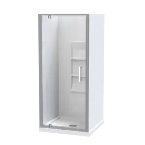 Athena Amara Alcove Shower Moulded Wall Center Waste Satin, 900x900mm