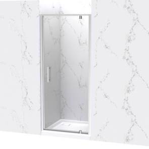 Athena Amara Alcove Tiled Shower Rear Waste Satin, 900x900mm