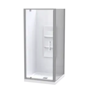 Athena Amara Square Shower Moulded Wall Centre Waste Satin, 900x900mm