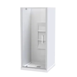 Athena Amara Alcove Shower Moulded Wall Centre Waste White, 900x900mm