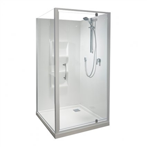 Athena Amara Square Shower Moulded Wall Rear Waste