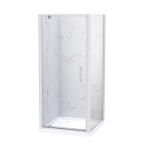 Athena Amara Square Tiled Shower Rear Waste White, 900x900mm