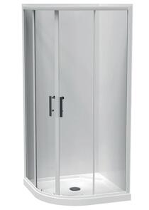 Clearlite Pacific Round Sliding Shower Flat Wall Centre Waste