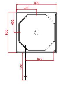 Clearlite Pacific Shower 2 Sided Flat Wall Centre Waste