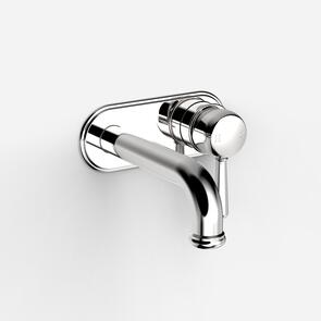 Faucet Strommen Cascade Basin Mixer Wall Mounted with Backplate Complete Chrome, 200mm