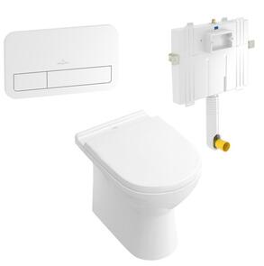 Villeroy & Boch O.Novo Back to Wall Inwall Toilet Suite Soft Close Seat E200 Push Panel