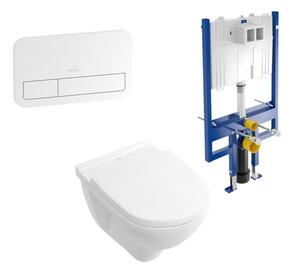 Villeroy & Boch O.Novo Wall Hung Inwall Toilet Suite Soft Close Seat E200 Push Panel