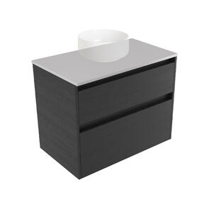 Elementi Novara Vanity Wall Hung 2 Drawer with Elestone Top Moonlight, 750mm