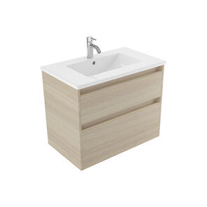 Elementi Novara Vanity Wall Hung 2 Drawer with Vitreous Top, 750mm