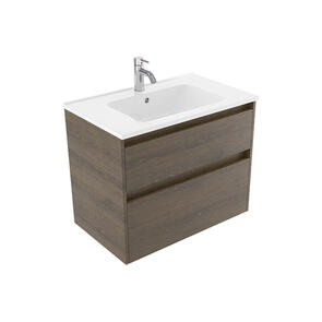 Elementi Novara Vanity Wall Hung 2 Drawer with Polymarble Top, 750mm