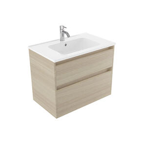 Elementi Novara Vanity Wall Hung 2 Drawer with Polymarble Top, 750mm