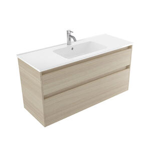 Elementi Novara Vanity Wall Hung 2 Drawer with Polymarble Top, 1200mm