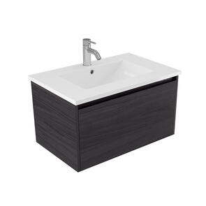 Elementi Novara Vanity Wall Hung 1 Drawer with Vitreous Top, 750mm