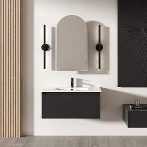 Elementi Novara Vanity Wall Hung 1 Drawer with Vitreous Top, 750mm