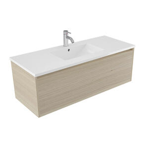 Elementi Novara Vanity Wall Hung 1 Drawer with Vitreous Top, 1200mm