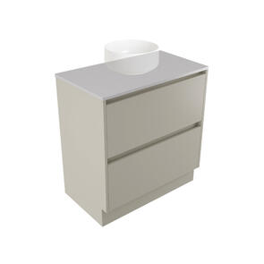 Elementi Novara Vanity Floor Standing 2 Drawer with Elestone Top Moonlight, 750mm