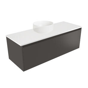 Elementi Novara Vanity Wall Hung 1 Drawer with Elestone Top Motion, 1200mm