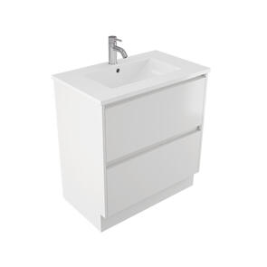 Elementi Novara Vanity Floor Standing 2 Drawer with Vitreous Top, 750mm