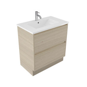 Elementi Novara Vanity Floor Standing 2 Drawer with Vitreous Top, 750mm