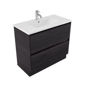 Elementi Novara Vanity Floor Standing 2 Drawer with Vitreous Top, 900mm