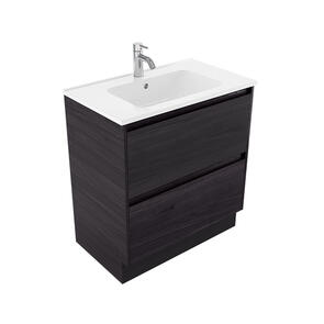 Elementi Novara Vanity Floor Standing 2 Drawer with Polymarble Top, 750mm
