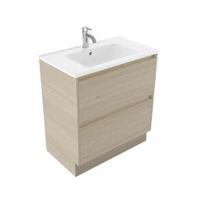 Elementi Novara Vanity Floor Standing 2 Drawer with Polymarble Top, 750mm