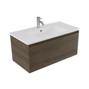 Elementi Novara Vanity Wall Hung 1 Drawer with Polymarble Top, 900mm