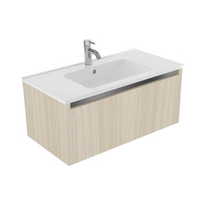 Elementi Novara Vanity Wall Hung 1 Drawer with Polymarble Top, 900mm