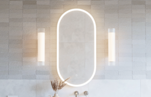 St Michel Sola Pill Mirror and Demister with LED Frontlit Touch Button Dimmable