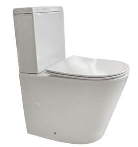 Argent Krona Back To Wall Toilet Suite with White Button