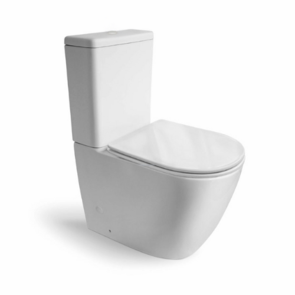 Argent Tala Over Height Back To Wall Toilet Suite with White Button