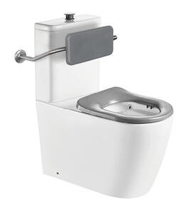 Argent Maxx Accessible Back To Wall Toilet Suite with Single Flap Seat and Back Rest