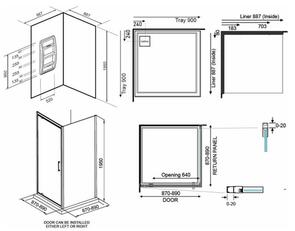 Elementi Evolve Shower 2 Sided Moulded Wall Rear Waste
