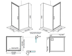 Elementi Evolve Shower 2 Sided Tiled Rear Waste